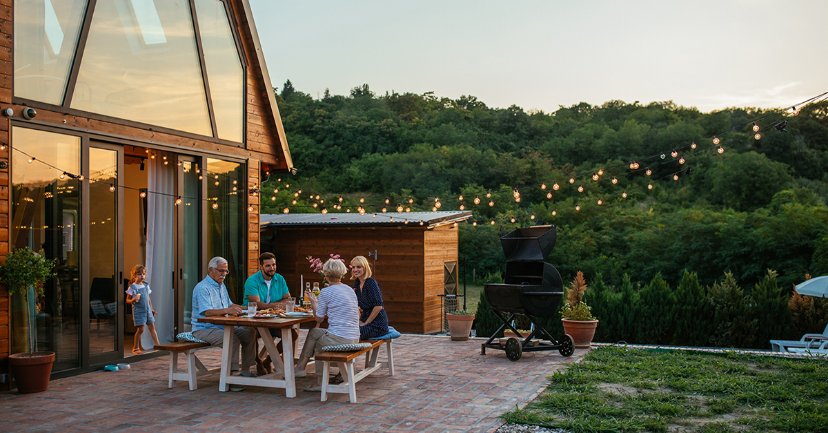 A home with a nice outdoor patio.