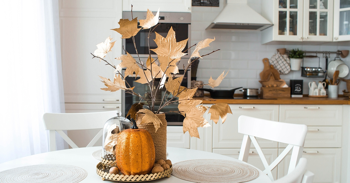 Kitchen interior with fall decor